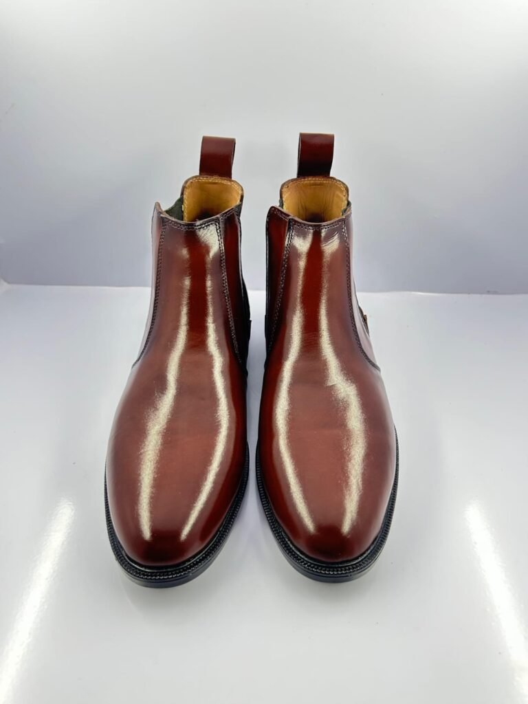 Men's Maroon / Oxblood Formal Leather Chelsea Boots